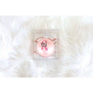 NFL New York Giants Breast Cancer Awareness Christmas Glass Ornament